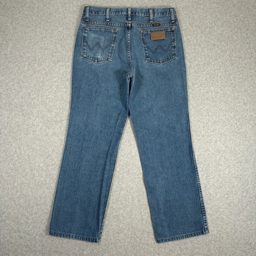 Wrangler 936GBK Jeans Men's 32x32 (Fits 30x27) Blue Cowboy Cut Slim Fit Faded